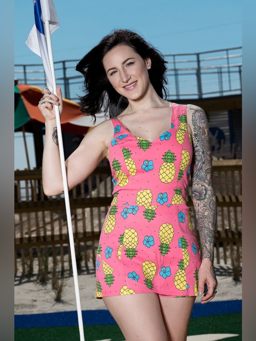 NWT Sourpuss Pina Colada Sarong Romper